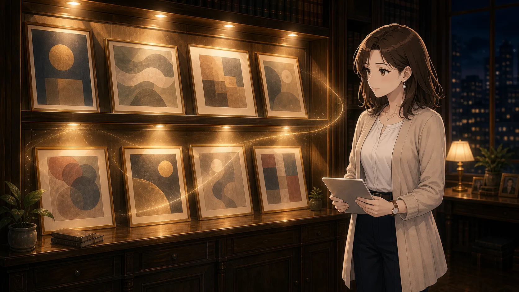 ミオが未来ログに作品への敬意を書き込む場面