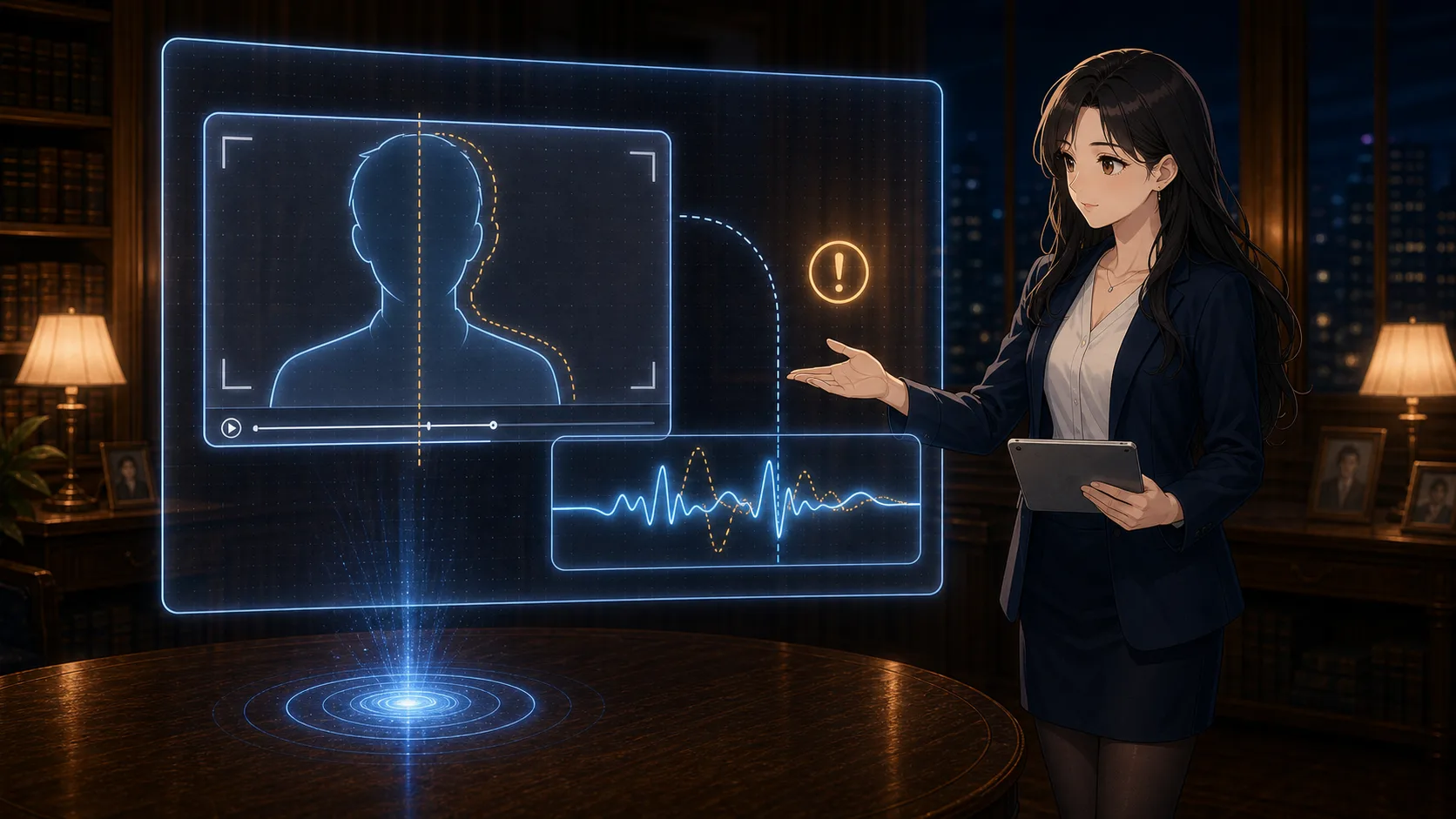 顔と声の光がずれている映像を確認するノア