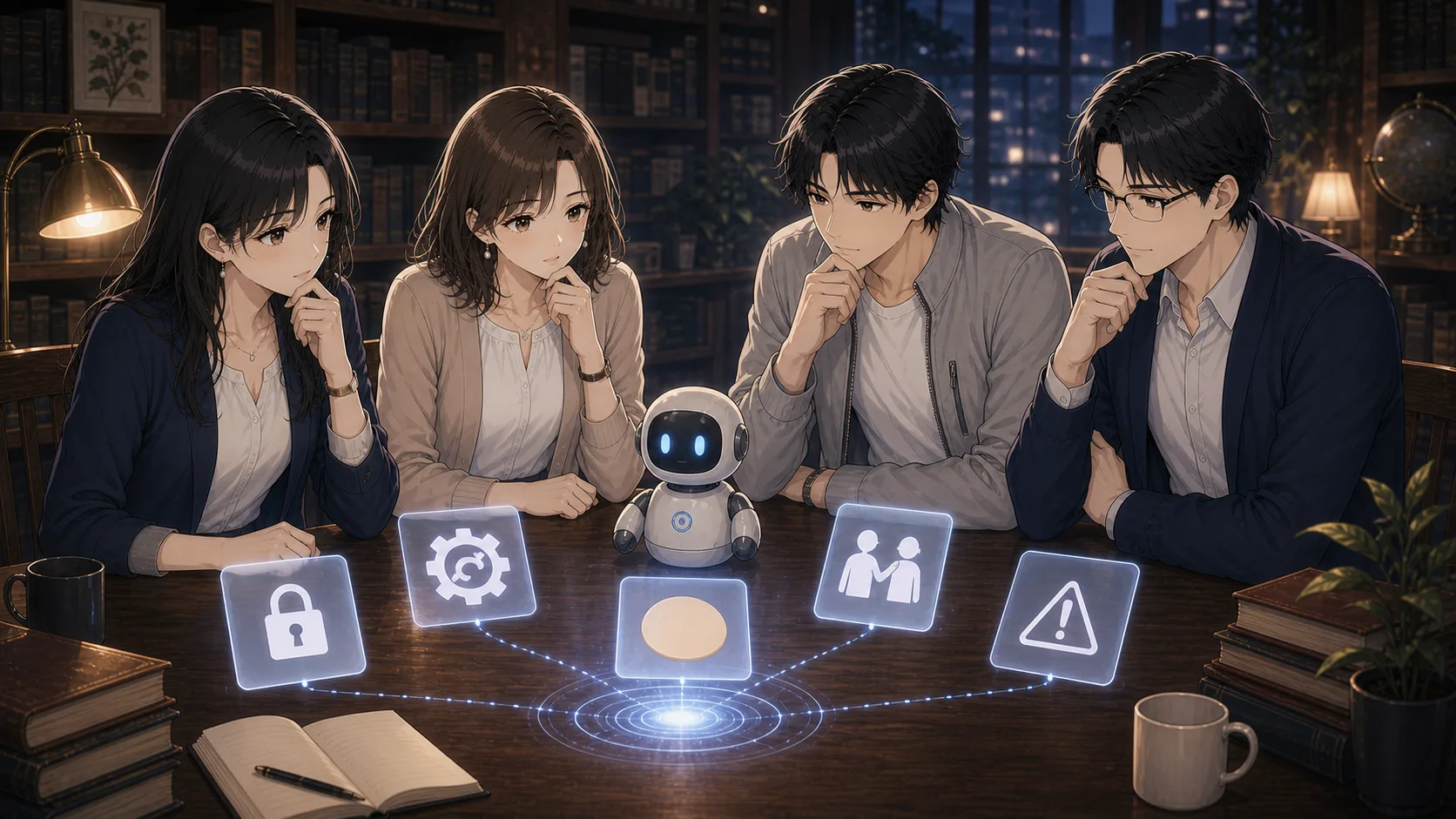 介護ロボットの不安・デメリットについて考えるノアたち
