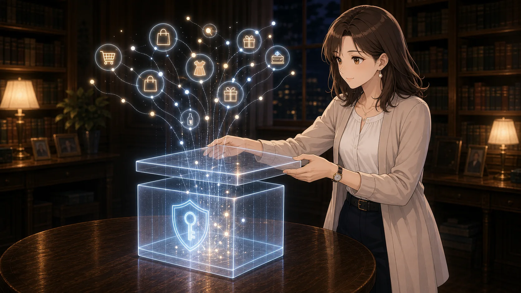 キャッシュレスの購買データと個人情報を考える場面