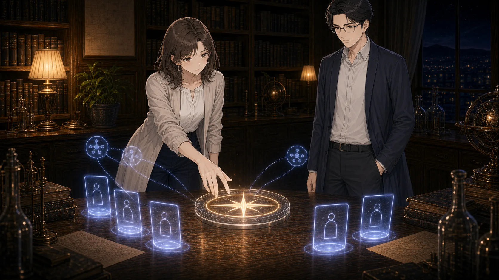 目的を決める仕事を考える場面