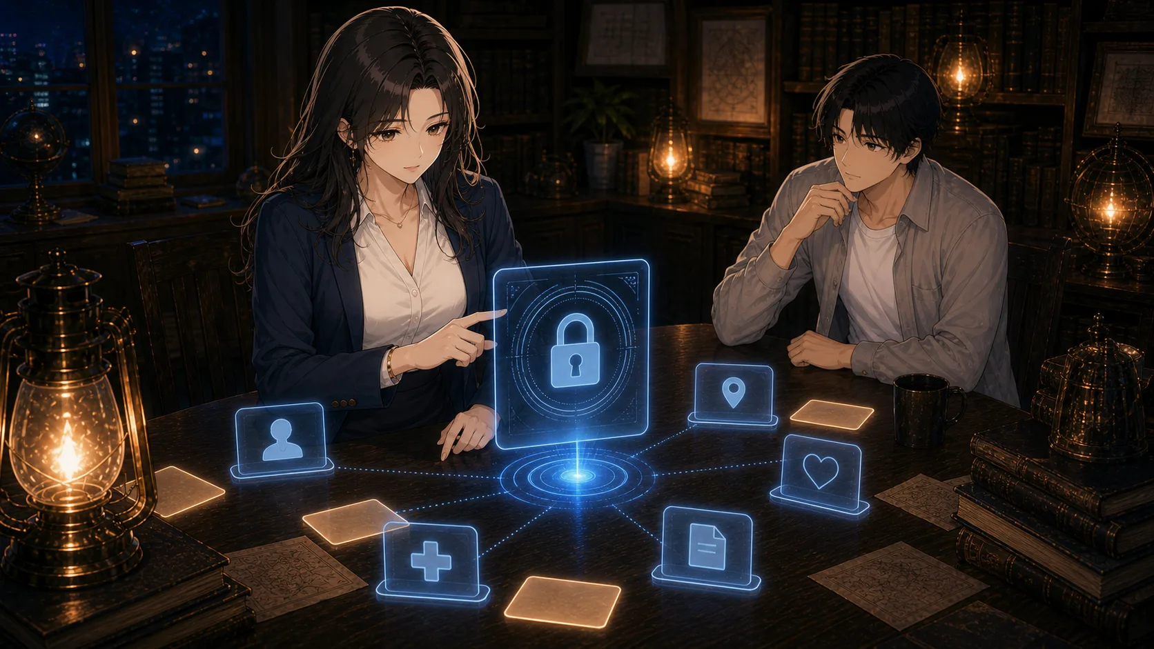AIに話す情報の注意点を確認する場面