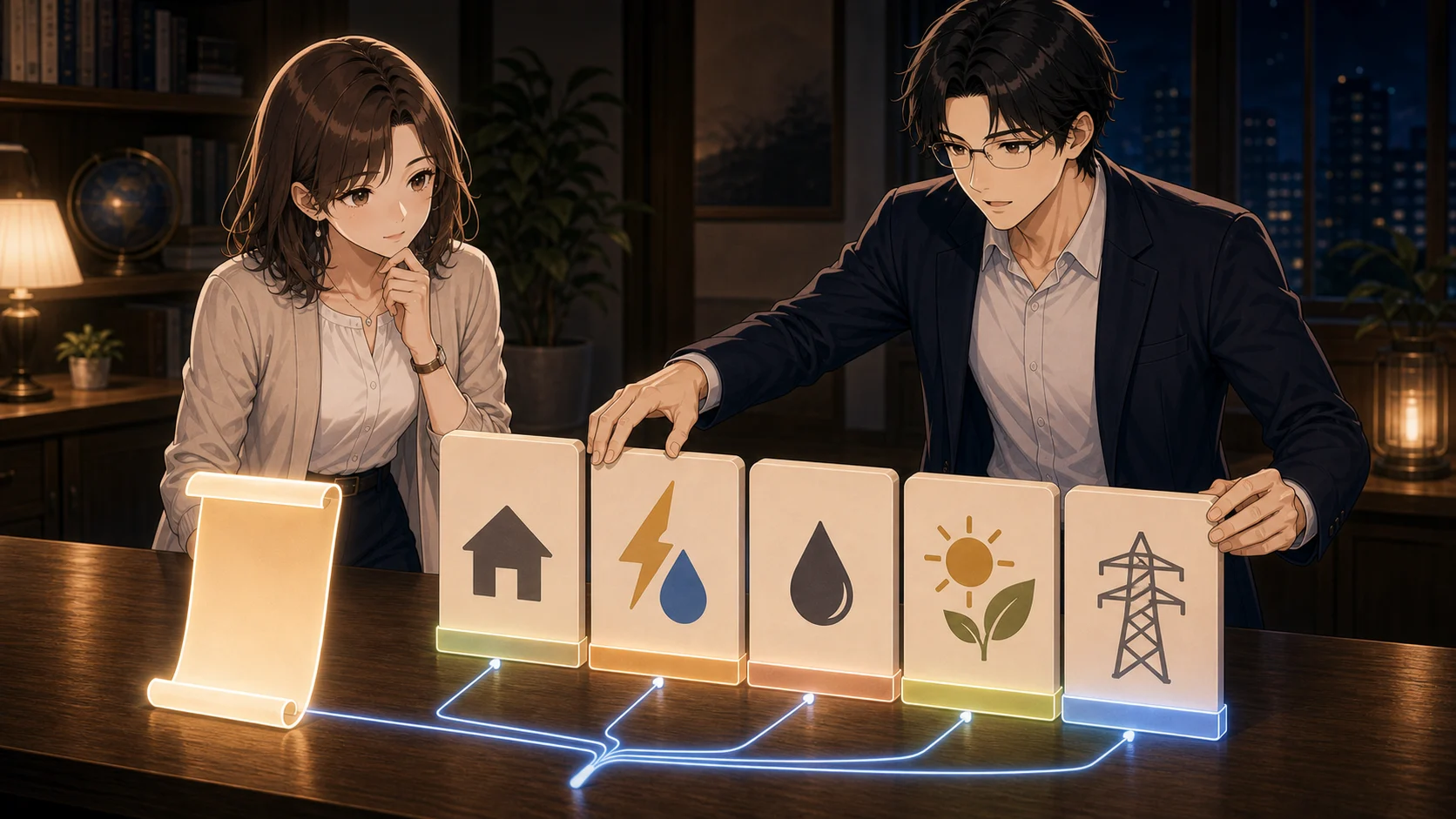 電気料金の内訳を確認する場面