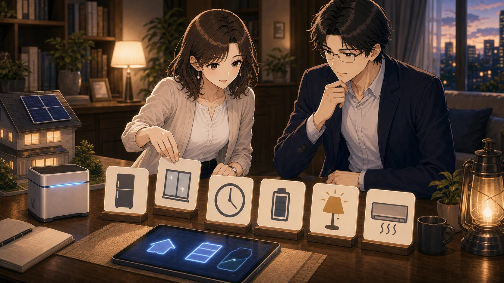 家庭で電気代の見直しを考えるミオ