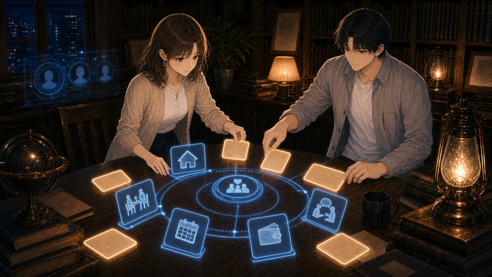 家族の未来をAIで整理する場面