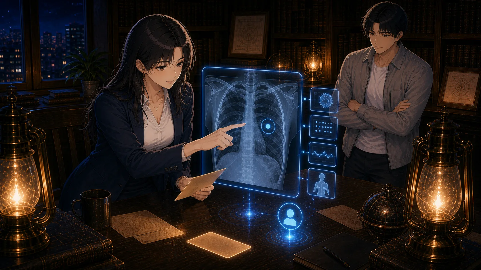 AI診断を医師が確認する場面