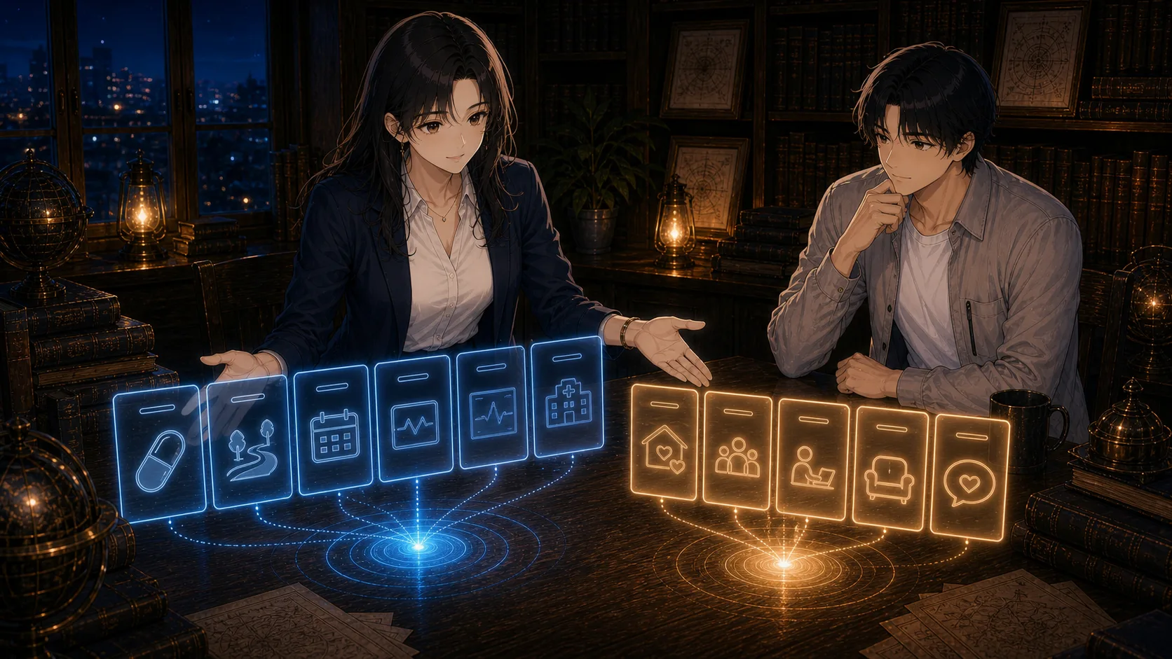 医療AIと治療計画を考える場面