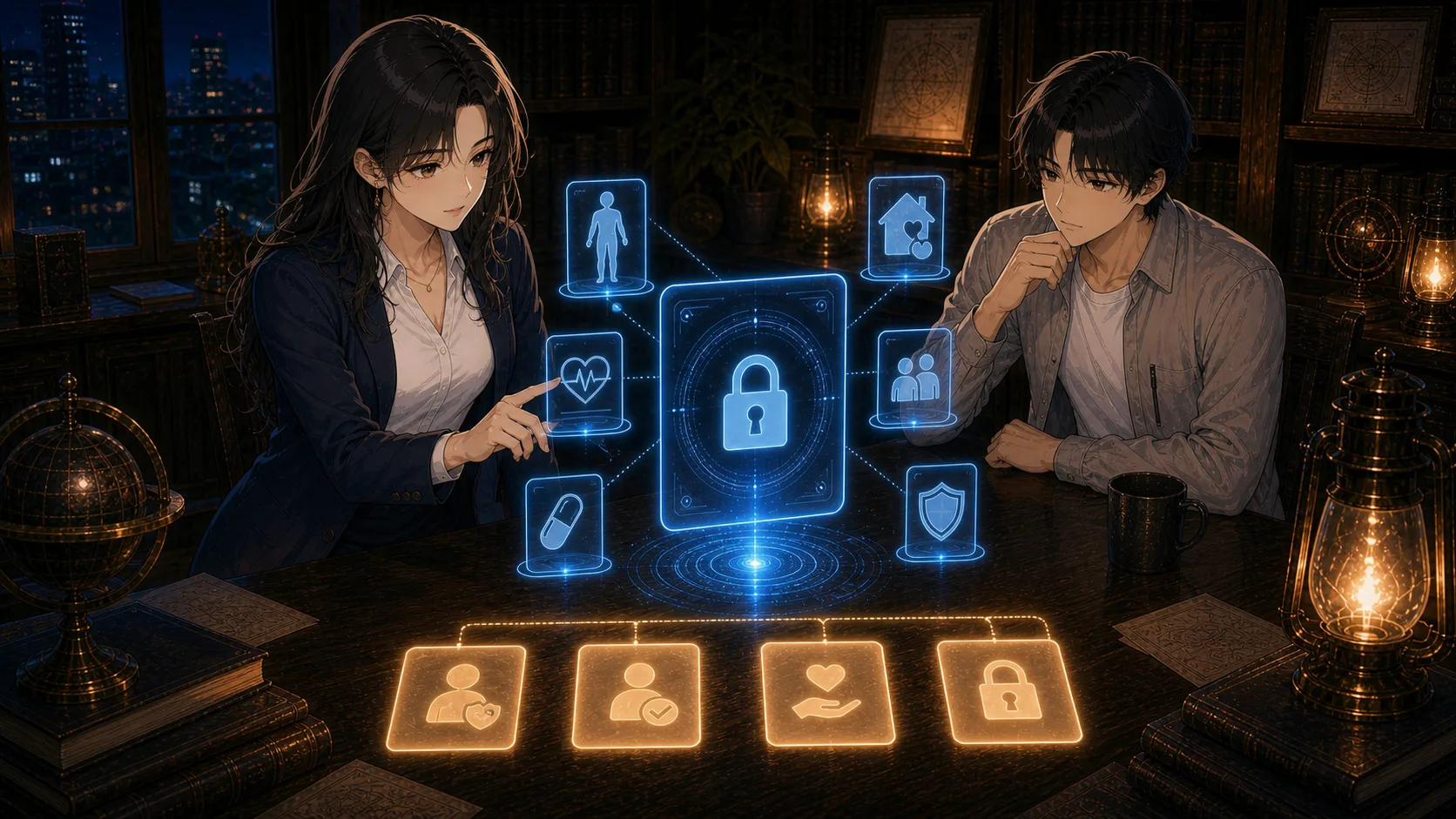 医療AIと個人情報を確認する場面