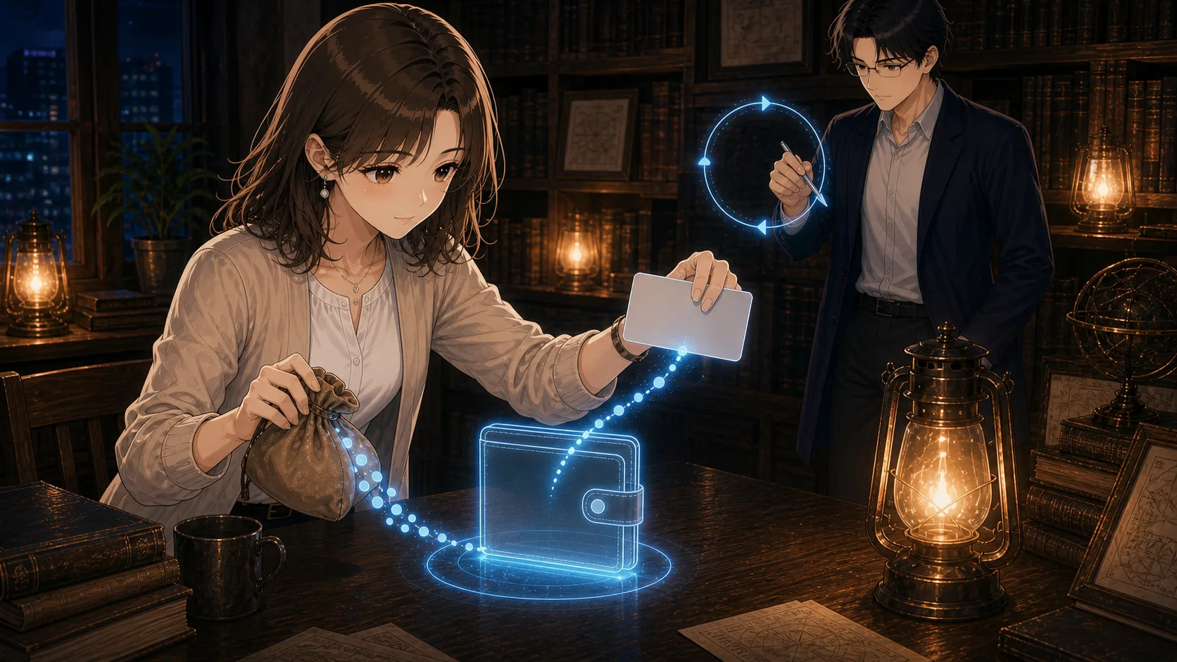 電子マネーの先払いを考える場面