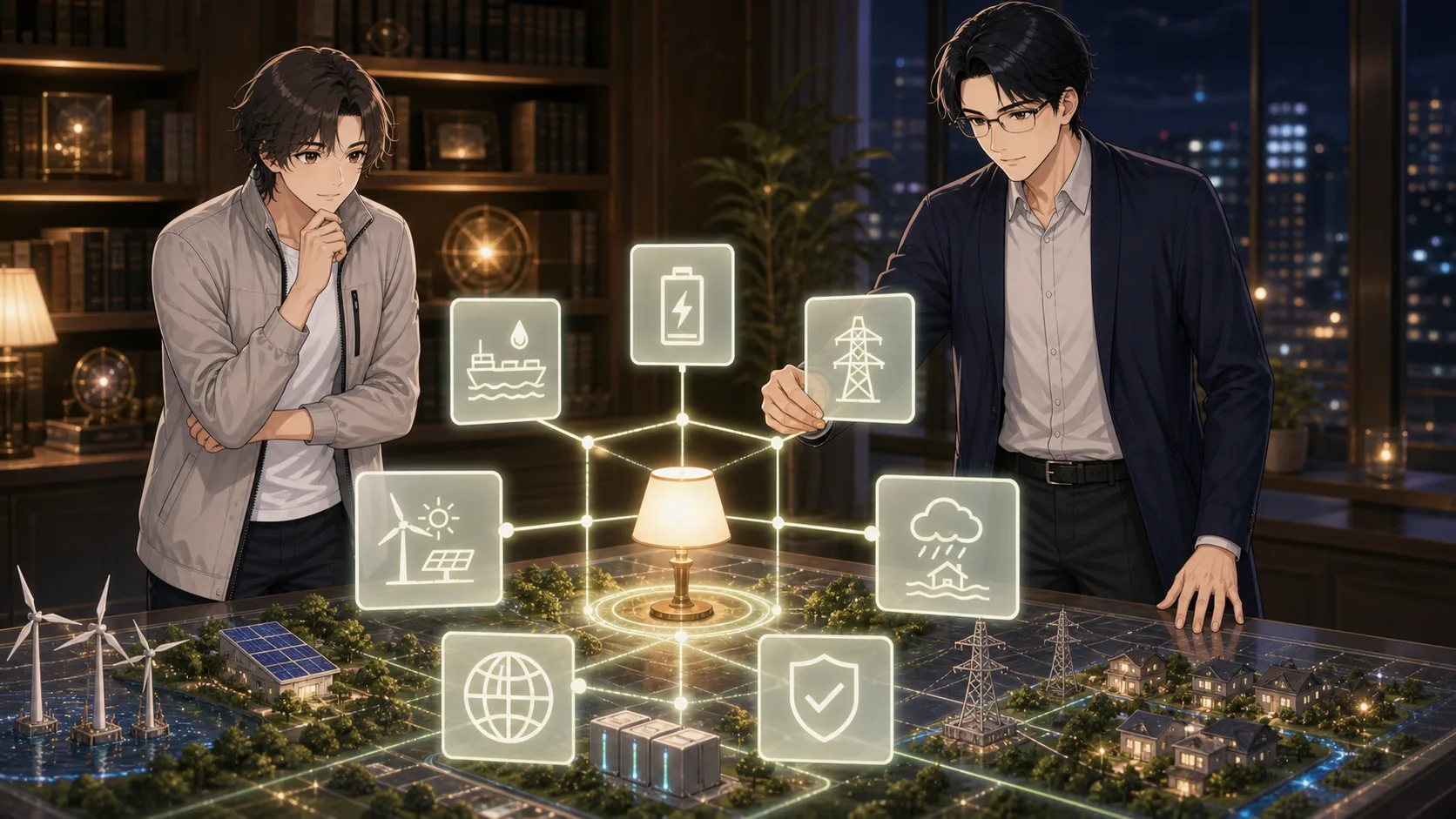 電気代の未来を多要素で考える場面